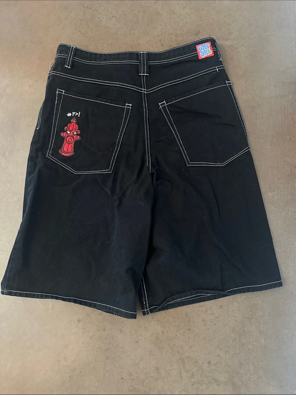 Empyre Black Men’s Jean Shorts with White Stitching